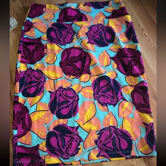 New LuLaRoe Cassie Skirt Floral Colorful XL - Picture 1 of 2